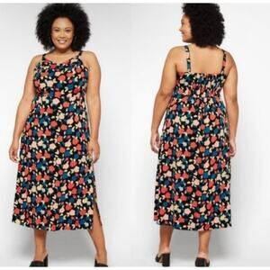 anita printed maxi dress El Jardin Print Cross-Back Maxi Anita Dress XXL